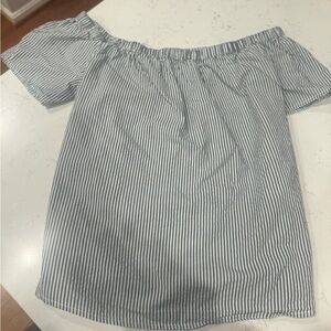 Abercrombie & Fitch Navy and White Striped Blouse